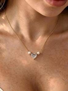 14K Gold Jewelry Set, Includes Necklace And Bracelet, Elegant Style, Perfect For Daily Wear And Gifting - Gold - View 6