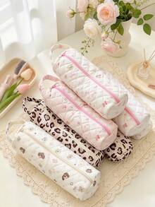 1 túi đựng máy sấy tóc chần bông dễ thương họa tiết hoa và da báo, túi đựng dụng cụ làm tóc cầm tay có quai xách, túi du lịch đựng máy uốn tóc và dụng cụ làm tóc - Nhiều màu - Xem 4