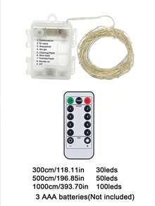 Lampu Hias Bertenaga Baterai, Lampu Dekoratif Bertenaga Kotak Baterai (Baterai Tidak Termasuk) Cocok Untuk Dekorasi Dalam Ruangan Natal, Pernikahan, Ulang Tahun, Pesta Liburan - warna hangat - View 8