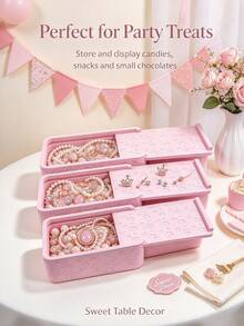 3pcs/1pc Pink Floral Embossed Sliding Lid Jewelry Storage Box, Aesthetic Desktop Trinket Organizer, Holder For Necklaces, Earrings, Rings & Pearls, Cute Home Decor & Gift For Women Girls - Multicolor - View 10