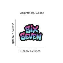 1/9pcs UV Rainbow Gradient Wealth English Brooch Funny Hip Hop Metal Badge Clothing Bag Personalized Accessory, Suitable For Daily Wear And Gift - Multicolor - View 12