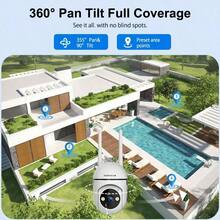 szsinocam 1296P WiFi PTZ Security Camera, 2.4G Wireless Home Surveillance Camera, Two-Way Audio, Full Color Night Vision, AI Human Motion Detection - White - View 2