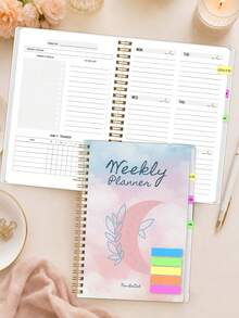 1pc A5 Weekly Planner, Non-Dated Spiral Schedule Book With Weekly Goals, To-Do & Habit Tracking, Christmas Gifts, Office Desk Accessories, Bible Study Materials - Rectangle - View 5