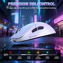 *Magic-Refiner AJ199 Mouse Gaming Nirkabel Ringan, Tri-Mode (2.4G/Berkabel/BT), 24K DPI, Sensor Optik PAW3311, Tingkat Polling 1000Hz, 600mAh, 49g, Mouse Ergonomis untuk Tangan Sedang hingga Besar, Stiker Anti Selip Termasuk - View 5