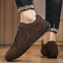 Men's All-Season Suede Low-Top Sneakers With Built-In Height-Increasing Insoles - Brown - View 7