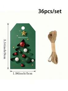 1set Christmas Pine Tree & Gold Star Gift Tags - Holiday Hang Tags, Suitable For Packaging And Gift Box Decoration, | Artistic Gift Tags | Christmas Decorations For Home,Christmas Stocking Filler,Christmas Table Decorations,Christmas Deocration, - A - View 11