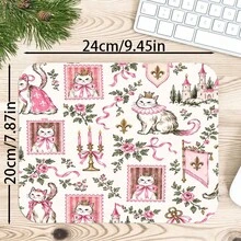 1pc Pink Royal Princess Cat Desk Mat, Multi-Purpose Makeup Nail Art Table Pad, Large Non Slip Desktop Protector S/M/L/XL - View 6