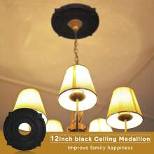1pc PU Material Ceiling Light Decorative Plate/Ceiling Fan Cover/Decorative Plate, Suitable For Home Lighting Decoration, Outer Diameter 12.2 Inches, Inner Diameter 3.5 Inches (White Gold/Gold/Black) - White Gold - View 12