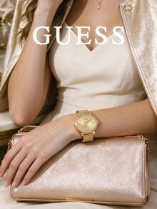 GUESS Women's Fashion Watch, Elegant And Exquisite Design With Classic Dial, Quartz Movement Metal Chain Band - Gold - View 5
