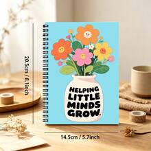 1pc A5 Floral Pattern Cover Spiral Notebook Diary, Perfect For School And Office Use, Great Gift For Friends, Colleagues, Boyfriend/Girlfriend, Back To School Supplies - Floral Series - View 2