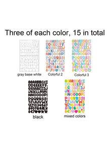 15 Sheets Colorful Alphabet & Number Stickers, Self-Adhesive Bubble Letter & Symbol Stickers For DIY Scrapbooking, Journaling, Cards, Gifts & Everyday Decor - one-size - View 12