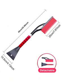 Winter Snow Shovel And Ice Scraper Tool, Multi-Functional Detachable Snow Brush For Car, Suitable For Backyard Cleaning, Car Windows, Car Doors, Front Windshield Snow Removal, Car Cleaning Supplies, Ice Scraper Car Snow Brush - A - View 3