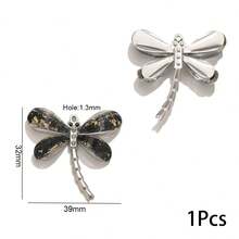 1Pc Stainless Steel Dragonfly Enamel Charm, Inlaid Rhinestone Insect Dangle Pendant For DIY Necklace Bracelet Jewelry Making - Pendants - View 11