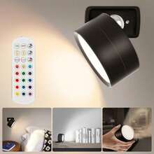 LED Wall Lamp With Wireless Remote Control, Magnetic Design, Dimmable, USB Rechargeable, Suitable For Bedroom Bedside Night Light - Multicolor - View 13