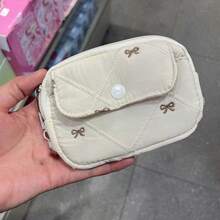 1pc Cute Quilted Small Coin Purse Mini Zipper Card Holder Wallet Portable Lipstick Earphone Storage Pouch Zipper Makeup Bag For Girl Travel Daily Use - Multicolor - View 17