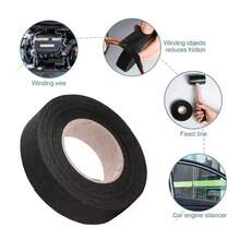 2 Rolls High Temperature Self-Adhesive Fabric Wire Harness Tape, Heat Resistant, Noise Reduction, Automotive, Engine And Electrical Wire Protection, Car Wire Harness, Engine Protection, Flexible Tape, Heat Resistant Material - A - View 4