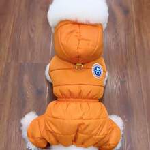 4-Leg Full Coverage Waterproof Dog Winter Snow Suit, Thickened Windproof And Cold-Proof Padded Coat, Full Body Warm Pet Jacket For Teddy, Bichon Frise And Small Dogs - Orange - View 4
