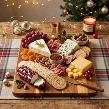 1PC Christmas Tree Shape Chopping Board, Natural Acacia Wood Cutting Board, Kitchen Accessories, Charcuterie Board For Halloween Christmas Party, Restaurant & Home Table Serving Tray - Mocha Brown - View 11