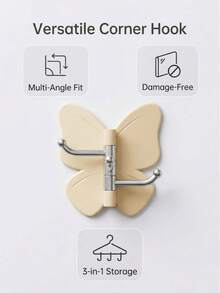 6Pcs Butterfly Wall Hooks, No Drill Self Adhesive Hooks, Decorative Heavy Duty Sticky Hanging Hooks For Bathroom Door Closet Home Organizer, Invisible Waterproof Wall Mount Hanging Holder Random Colors 2/4/6PCS - View 2