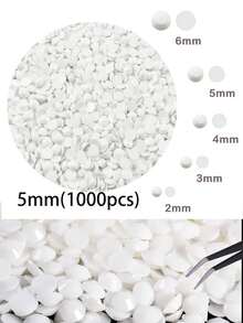 2mm-6mm 树脂水钻、平底钻石、白色非热修复水晶钻石，适用于 DIY 工艺品、杯子、瓶子、玻璃杯、服装、散装闪亮水晶珠、工艺装饰 - 白色 - 查看 12