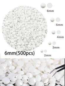 2mm-6mm 树脂水钻、平底钻石、白色非热修复水晶钻石，适用于 DIY 工艺品、杯子、瓶子、玻璃杯、服装、散装闪亮水晶珠、工艺装饰 - 白色 - 查看 13
