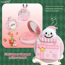 Christmas Limited Edition Handheld Styling Hairbrush, Portable Hair Comb, Suitable For Daily Travel, Air Cushion Mirror Air Cushion Brush - Pink - View 9