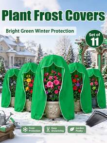 Winter Tree, Shrub And Flower Protection Cover - Reusable Frost Protection Bags With Drawstring Garden Winter Covers, Multi-Size Green Plant Warmth Covers, Suitable For Outdoor Garden Use, Ideal For Plant Overwintering Protection, Resisting Snow, Frost, Minimalist Style And Harsh Weather, Perfectly Meeting The Needs Of Gardening Enthusiasts, Homeowners And Landscape Design Lovers, Made Of Durable Breathable Fabric Seasonal Plant Care And Protection Tree Wrap Bags - Multicolor - View 6