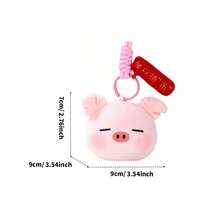 Miniso Piglet B-Bob Series Plush Blessing Charm, Cute Cartoon Character Stuffed Pendant, Soft Plush Fabric, Bag & Keychain Accessory, Desktop Ornament, Sweet Collectible Gift For Fans(1PC) - Multicolor - View 8