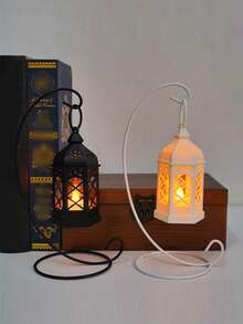 LED Hexagonal Lantern, Holiday Atmosphere Candle Light, Vintage Creative Night Light, Suitable For Holidays, Living Room, Bedroom, Party, Birthday, Gift, Desktop Decoration Ornament Night Light - Decorative Lights - View 7