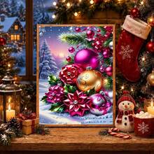 1PC DIY 5D Diamond Painting Kit Christmas Theme Pattern - Round Full Diamond Art Mosaic Craft, Home Wall Decor, Unframed - No Frame - View 3