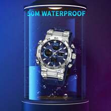 Top Brand Luxury G Style Men's Electronic Watch Outdoor Sports Analog Digital Chronograph Military Army Dual Display Shockproof Waterproof Wristwatch - Black - View 7