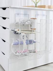 No Drill Curling Iron Holder Wall Mount Bathroom Hair Dryer Organizer Rack Flat Iron Stand, Space Saving - Multicolor - View 1