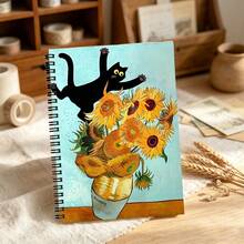 1pc A5 Floral Pattern Cover Spiral Notebook Diary, Perfect For School And Office Use, Great Gift For Friends, Colleagues, Boyfriend/Girlfriend, Back To School Supplies - Floral Series - View 9