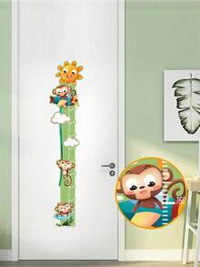1pc Kids Cartoon Height Chart, Unicorn Rainbow Moon Mouse Rocket Bear Pattern, Self-Adhesive Growth Ruler 0-190cm, Suitable For Baby Room, Height Chart - Multicolor - View 3