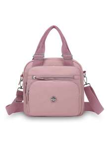 Women's Multi-Functional Compact Handbag, Convertible To Shoulder Bag And Backpack, With Adjustable Shoulder Strap, Multi-Compartment Design, Minimalist Style, Suitable For Moms - Multicolor - View 16
