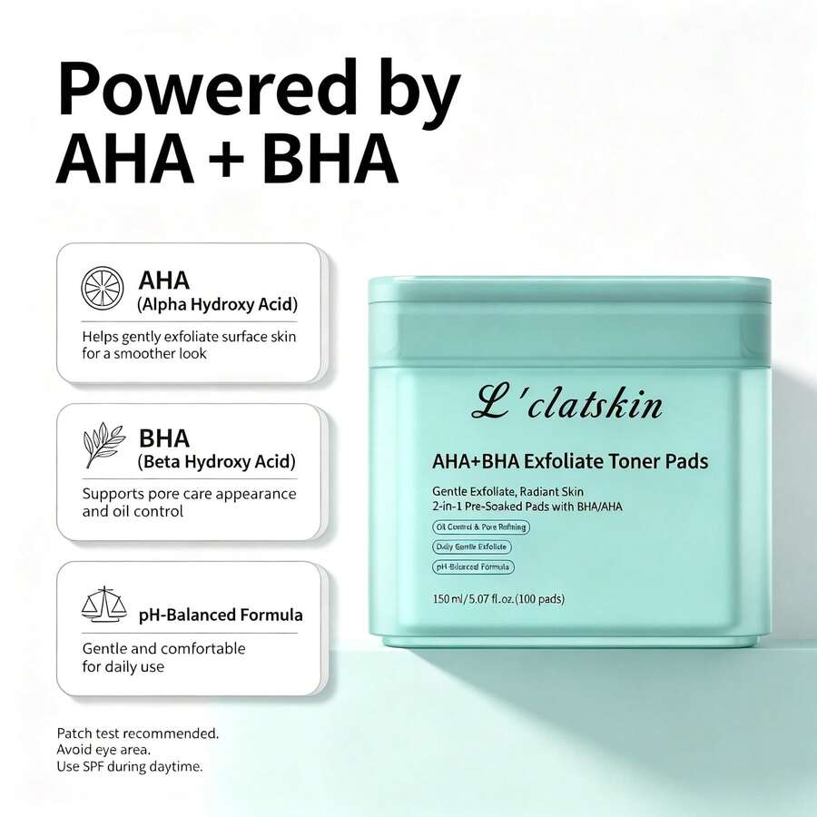 SANLIVNA AHA BHA Clarifying Toner Pads, Gentle Pore Care And Smoothing Face Pads For Daily Use, Korean Skincare, 150ml - WHAT - View 1