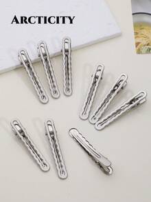 Arcticity 100pcs 5.5cm Fluffy Hair Root Clips, Designed For Hair Salons, High Quality. DIY Hair Styling Tool, Easily Create Voluminous Hair Roots, Add Hair Layers, Perfect Choice For Hair Styling - 6CM Silver Wavy Clip - View 6