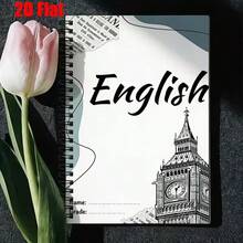 1pc A5 Size English Theme Spiral Notebook, Durable Spiral Binding - Suitable For Office, Study Or Gift, Great Gift For Friends And Family, Teacher Appreciation Gift, Daily Planner, English Theme Journal, Contains University Ruled Paper, A5 Size Suitable For Note-Taking, Study And Creative Writing, Made Of High-Quality Paper, Suitable For Office, Travel - Ideal Choice For Students And Professionals - One Book (50 Pages, 100 Pages) - View 10