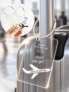 Airplane Pattern Acrylic Luggage Tag, Backpack Name Tag Pendant, Suitcase Tag/Backpack Charm, Lunch Bag Pendant, Keychain, Carnival Cruise Luggage Tag, Suitable For Suitcases, Backpacks, Cruise Bags, Lightweight And Portable, Daily Storage, Perfect Birthday, Vacation, Party, Holiday Gift - Multicolor - View 5