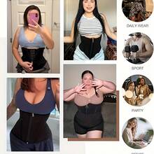 Women Waist Trainer With Zipper Hook Closure, Gym & Daily Wear, Black/Beige/Pink Available - Apricot - View 3