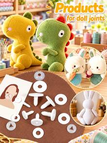 White Plastic Joint Set For Dolls, 12 Sets Of Multiple Sizes, Suitable For Making Bear Doll Limbs And Head Accessories - Multicolor - View 3