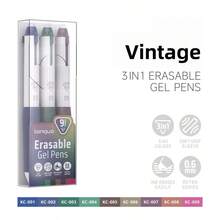 3/15pcs 3 Colors In One Heat Erasable Gel Pen, Retractable 0.6mm Erasable Ballpoint Pen, Ideal For Students' Homework, Note-Taking, Journaling, Kids - Multicolor - View 13