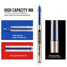 3 Colors Liquid Ink Neutral Pens, Quick Dry 0.5mm, Large Capacity, Student Writing And Exam Needle Tip Gel Pens - A - View 4