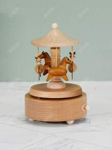 Square Bottom Carousel Music Box 1 Needs To Press The Switch And Then Rotate The Bottom Movement. - 1PC - View 5