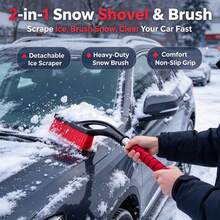 Winter Snow Shovel And Ice Scraper Tool, Multi-Functional Detachable Snow Brush For Car, Suitable For Backyard Cleaning, Car Windows, Car Doors, Front Windshield Snow Removal, Car Cleaning Supplies, Ice Scraper Car Snow Brush - A - View 9