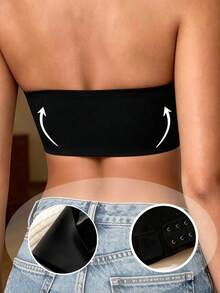 Áo ngực không gọng cài trước nâng đỡ cho nữ, áo bandeau nội y mùa hè, đồ lót mềm mại thoải mái - màu đen - Xem 4