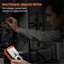 NJTY Analog Multimeter, Voltage And Current Tester, Portable Volt Ohm Meter With Resistance, Capacitance, Transistor HFE And Continuity Test, Pointer Electrical Circuit Tester For Home And Electrical Repair - Orange - View 8
