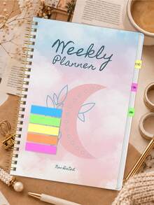 1pc A5 Weekly Planner, Non-Dated Spiral Schedule Book With Weekly Goals, To-Do & Habit Tracking, Christmas Gifts, Office Desk Accessories, Bible Study Materials - Rectangle - View 11