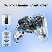 G6 Pro Wireless Bluetooth Controller Features Carbon-Film Joysticks And Hall-Effect Trigger Buttons, Dual Vibration Motors, A Six-Axis Gyroscope, A 400mAh Battery, Macro Programming, And Turbo Mode. It Is Compatible With Switch, Android, IOS, And PC. - View 14