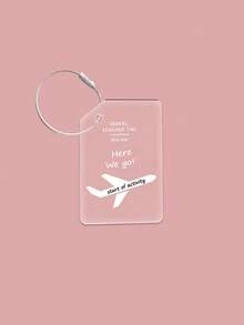 Airplane Pattern Acrylic Luggage Tag, Backpack Name Tag Pendant, Suitcase Tag/Backpack Charm, Lunch Bag Pendant, Keychain, Carnival Cruise Luggage Tag, Suitable For Suitcases, Backpacks, Cruise Bags, Lightweight And Portable, Daily Storage, Perfect Birthday, Vacation, Party, Holiday Gift - Multicolor - View 12